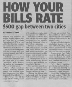Redland City rates the highest according to the Sunday Mail 