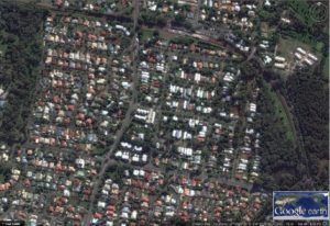 Aerial Photograph of Whepstead Precinct and neighbouring Modern Precinct to West of Main Road (click to enlarge)