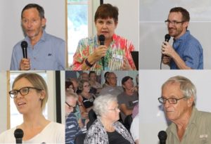 Speakers and audience at a workshop discussing environmental aspects of the proposed Toondah Harbour dredging and residential accomodation project