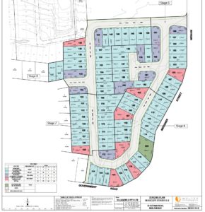 Staging plan for 88 residential lots to be developed by Villa World