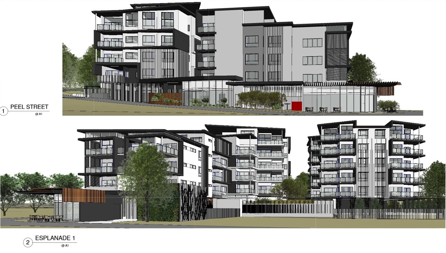 Architect's drawings of proposed Redland Bay units