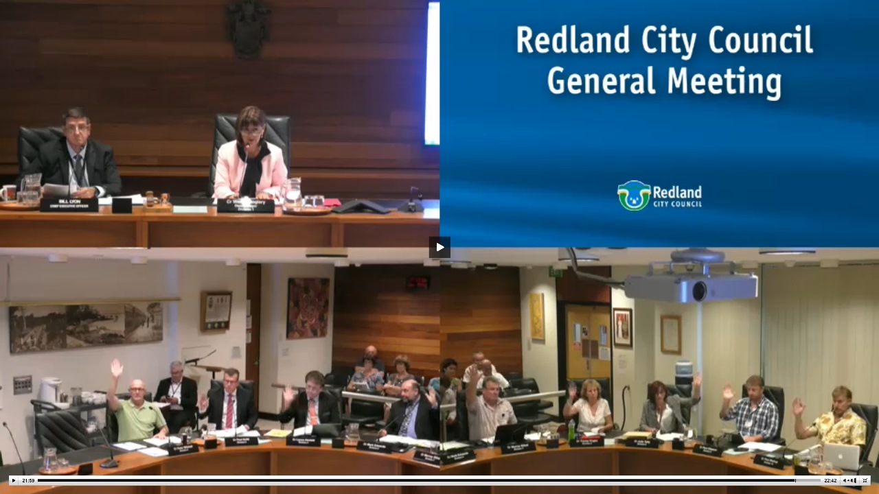 The Ombudsman report was not discussed at the 23 minute meeting of Redland City council on 8 February