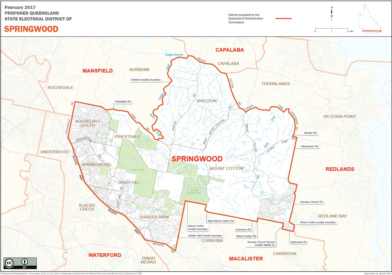 Proposed new boundaries for the Springwood electorate attracted objections from people in Mt Cotton, Sheldon and Rochedale