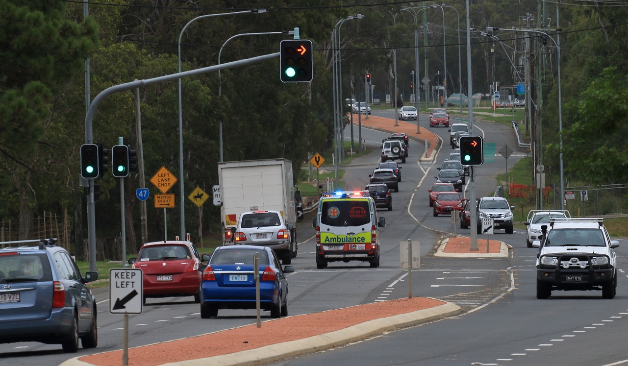 Traffic on Cleveland Redland Bay Road in March 2016 