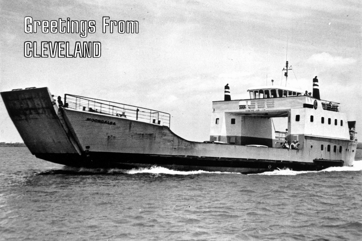 Moongalba ferry operating between Toondah Harbour and Dunwich in the 1970s