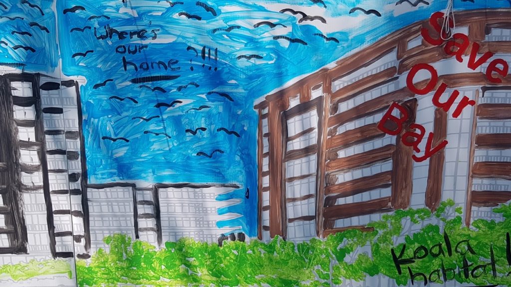 Alternative artists impression of apartments on wetlands next to Toondah Harbour