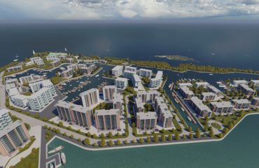 Artist's impression of a 3,600 apartment residential development at Toondah Harbour which would result in environmental destruction of Ramsar wetlands.
