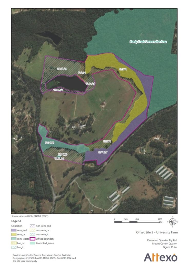 Map showing the part of University Farm which is being proposed as Offset 2 by Karreman Quarries
