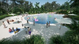 Redland City Council's plans for the Birkdale Community Precinct include a blue lagoon.