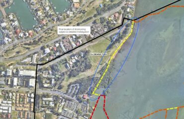 Sheet piling map Toondah Harbour Draft EIS