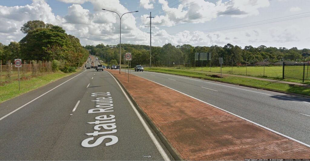 Finucane Road traveling west towards Capalaba where the speed limit increases from 70kmh to 80kmh