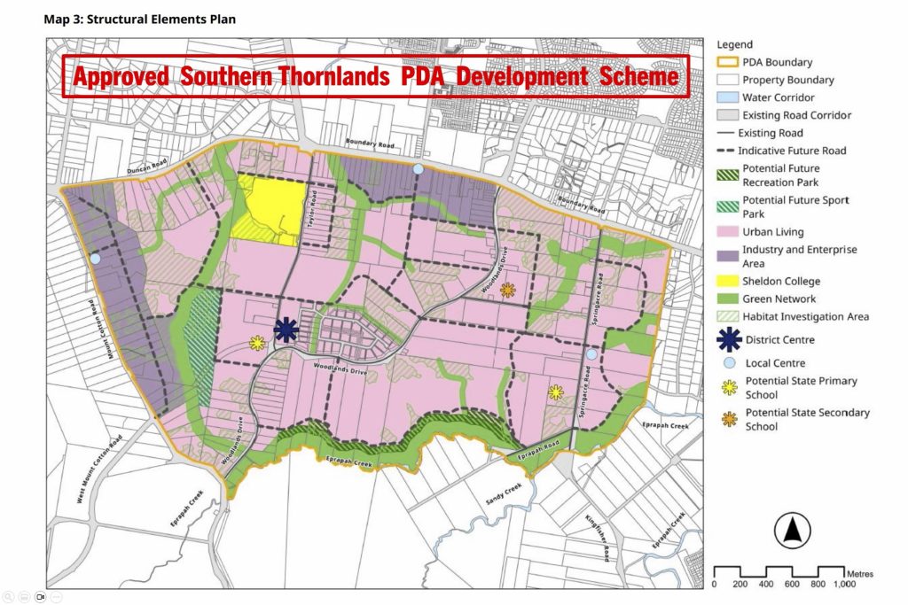 Southern Thornlands approved structure plan